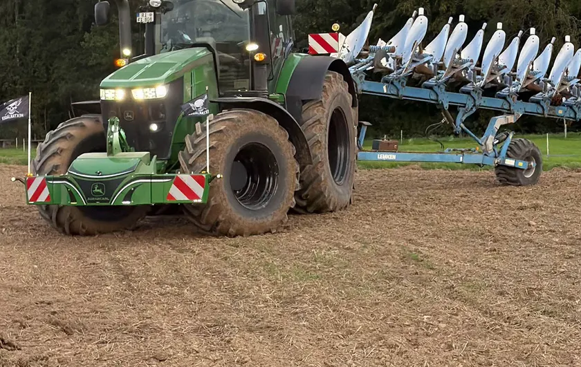 John Deere with TractorBumper and plough