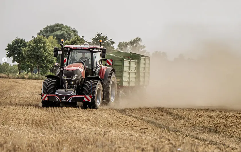 Case IH with TractorBumper in the field