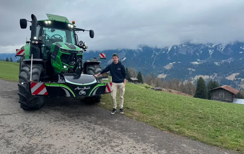 Deutz-Fahr with TractorBumper in the mountains